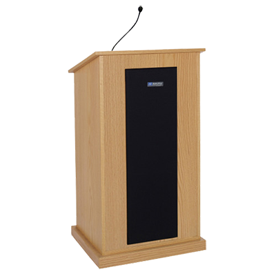 Lectern with goose neck mic
