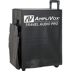 AmpliVox travel case on wheels