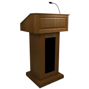 lectern with goose neck mic
