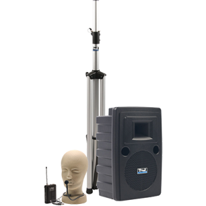 Anchor Audio PA system with speaker, stand, and hands-free microphone