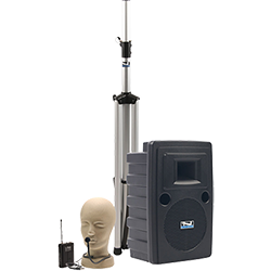 Anchor Audio PA system with speaker, stand, and hands-free microphone