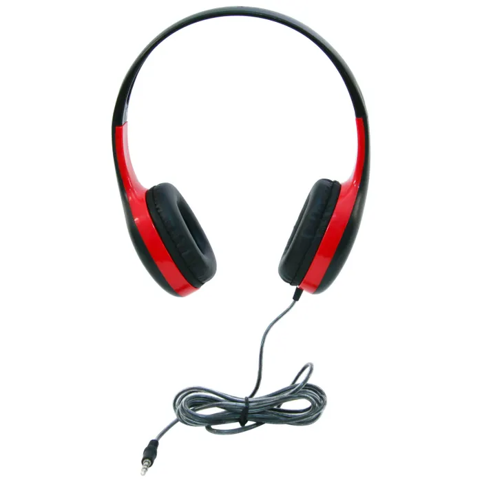 Califone KH-08N RD On-Ear Headphones, 3.5mm (Red)